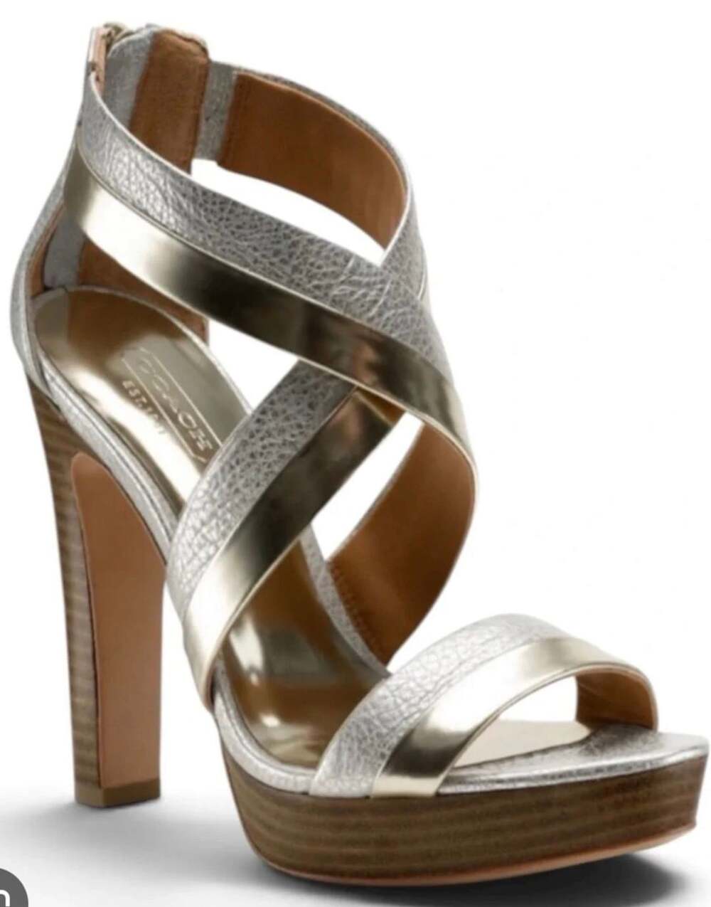 Coach Brynn Metallic Pewter Platform Heels